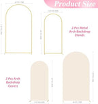 Wokceer Wedding Arch Backdrop Stand and Cover Set of 2,Arch and Beige Cover - Image 2