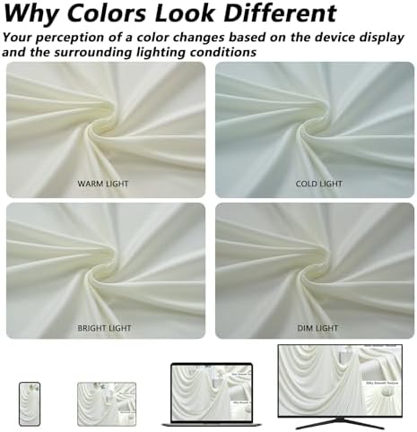 20x12 ft Ivory Backdrop Curtains for Weddings Parties, Birthdays and Photos - Image 2