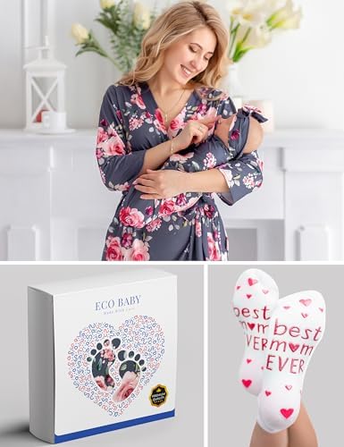 Mommy and Me Robe and Swaddle Set | Maternity Robe Matching Baby Girl, Boy - Image 6