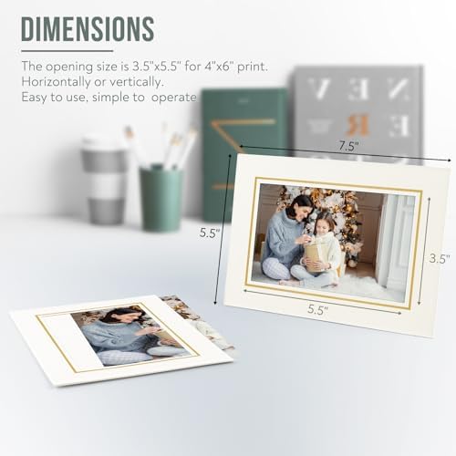 Golden State Art, Paper Picture Frames, 4X6, Ivory Gold Lining, 100 Pack - Image 2