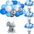 Hungdao 151 Pcs Elephant Balloon Baby Shower Decorations Including 4 Stuffed Elephants 4 Large Balloon Stands and 140 Balloons Baby Shower Gender Reveal Decorations(Blue) by Hungdao