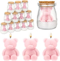 MTLEE 20 Sets Bear Baby Shower Favors Party Candle Pink by MTLEE