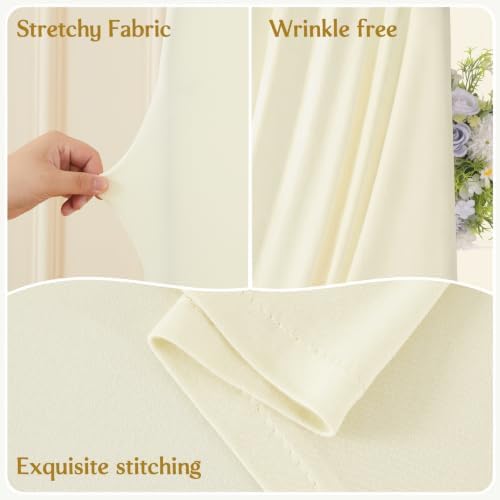 7.2FT Beige Arch Backdrop Cover Wedding Draped Arch Cover, Stretchy Spandex Balloon Backdrop Arch Stand Covers for Wedding Ceremony, Baby Shower, Photography Birthday Party Decorations - Image 6