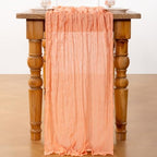 DeZerlor Peach Cheesecloth Table Runners 12 Pack Summer Boho Runners - Image 4