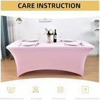 10-Pack 6ft Spandex Table Covers for Rectangle Standard Folding Tables - Wrinkle Resistant Stretch Tablecloths - Ultimate Fitted Table Protector for Parties, Banquet, Wedding - Image 6