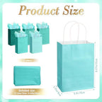 Kolldenn 50 Set Teal Blue Gift Bags with Tissue Paper - Image 2
