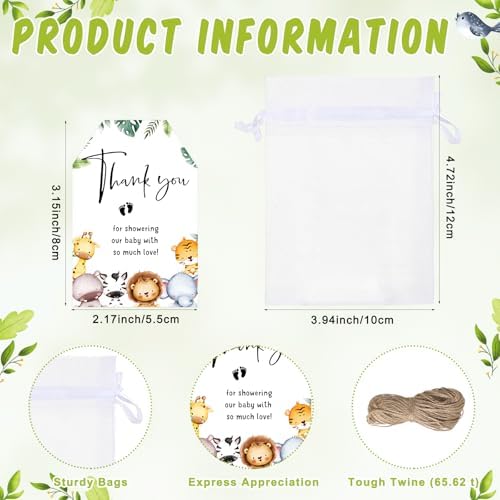 Pickmesh 50 Sets Safari Baby Shower Favors for Guests - Image 3