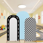 Mindsoft 3 Sets Fast Party Arch Backdrop Cover Racing Backdrop, Blue - Image 6