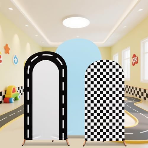 Mindsoft 3 Sets Fast Party Arch Backdrop Cover Racing Backdrop, Blue - Image 6