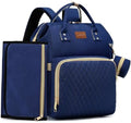 ROSEGIN Diaper Bag Backpack with Changing Pad, Pacifier Case, Baby Bag for Boy Girl Toddler - Large, Stylish, Waterproof Travel Quilted Diaper Bag for Mom - Baby Shower - Navy Blue by ROSEGIN