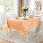 Satin Table Cover Rectangle, 60 x 84 Inches, Peach, 6 Pack - Image 4