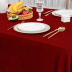 Red Velvet Ruffle Tablecloth, 60 x 84 Inch Rectangular - Image 3