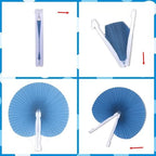 20 Pieces Blue Round Paper Fans - Image 6