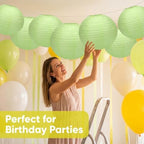 16 inch Chinese Lanterns Large Paper Lanterns Green 5 Packs (Green, 16 inch) - Image 3
