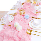 16 Pack Pink Valentine's Day Cheesecloth Table Runner 21x120 Inch Gauze Table Runners Reusable Polyester 10ft Boho Rustic Cheese Cloth Table Runner for Wedding Party Baby Shower Birthday - Image 2