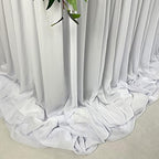 Pooling and Floating Chiffon Table Skirt with extra length, 6FT 9FT 14FT Sheer Tablecloth, Baby Shower, Birthdays Party, Main Cake Table Decoration, Wdding Table Skirt (White, 9FT) - Image 3