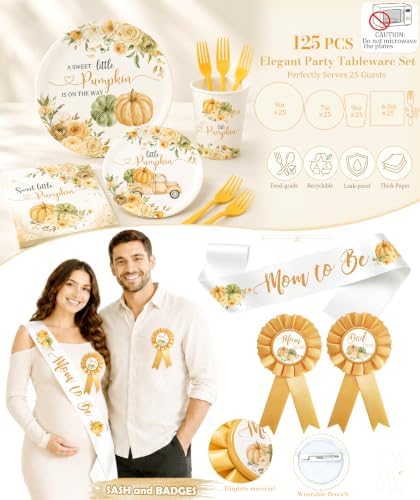 Little Pumpkin Baby Shower Decorations Gender Neutral - Image 6