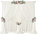 30ft x 10ft Beige Backdrop Curtains, Wrinkle-Free Sheer Chiffon Fabric Photo Backdrop Drapes for Wedding Arch Party Ceremony Stage Photography Decorations by WishCare