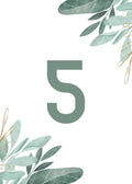 Green Leaf Design Table Number Cards Double Sided Party Table Numbers for Reception Baby Shower Anniversary Birthday Bridal Party 4x6 Inch by Unknown