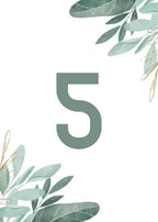 Green Leaf Design Table Number Cards Double Sided Party Table Numbers for Reception Baby Shower Anniversary Birthday Bridal Party 4x6 Inch by Unknown