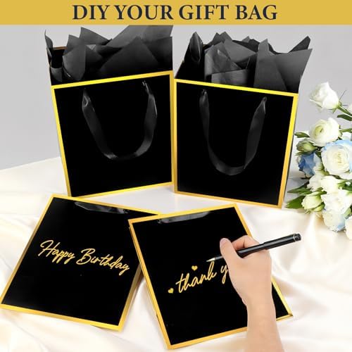 Addblu 50 Pack Bulk Luxury Gift Bags with Handles & 50 Tissue Papers - Image 4