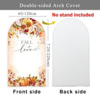 Fall in Love Arch Backdroop Cover 7.2ft Autumn Bridal Shower Pumpkin Floral Flower Wedding Engagement Baby Chiara Wall Stretchy Fitted Fabric Arched Photo Booth Background Welcome Sign (4x7.2ft) - Image 2