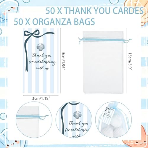 Leelosp 50 Set Sea You Soon Baby Shower Decoration for Guest Seashell Soaps - Image 4
