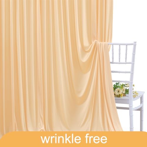 Dark Champagne Backdrop Curtain for Parties Wedding Baby Shower Wrinkle Free Photo Curtains Backdrop Drapes Fabric Decoration for Bridal Shower 5ft x 7ft,2 Panels - Image 6