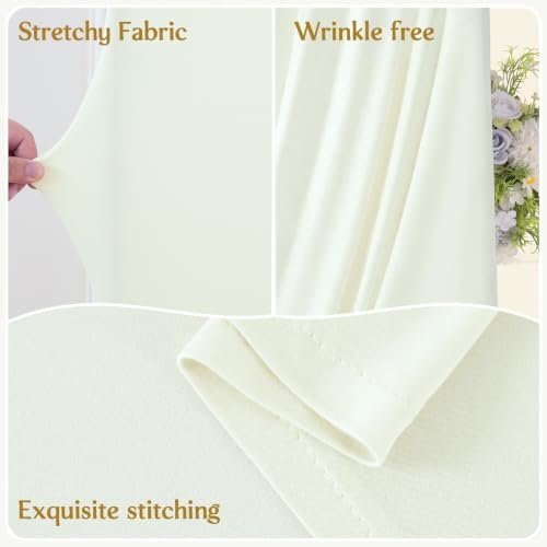 6.6FT Ivory Arch Backdrop Cover Wedding Draped Arch Cover, Stretchy Spandex Balloon Backdrop Arch Stand Covers for Wedding Ceremony, Baby Shower, Photography Birthday Party Decorations - Image 6