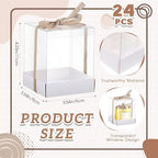 36 Set 3.5x3.5x4 in Candle Gift Package Transparent, White, 24 Set - Image 2