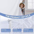 10×10ft White Backdrop Curtain for Weeding Parties, Wrinkle-Free Fabric Drape for Baby Shower, Birthday Party Decorations, Photography Photo Booth Background, Single Panel No Sewing, with Rod Pocket - Image 3