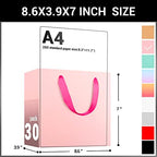 EUSOAR Small Pink Gifts Wrap Bags, 30 Pack 8.6x3.9x7 inches Shopping Bags with Handles Bulk, Party Favor Wrapping Bags for Wedding, Craft Grocery, Boutique, Retail, Business - Image 2