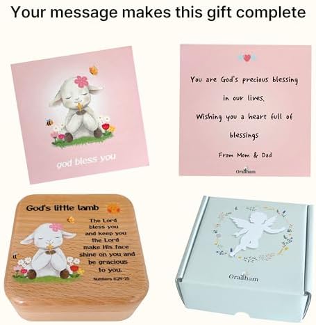 Rosary Keepsake Jewelry Box for Girls – Baby Baptism, First Communion Gift – Wooden Prayer Memory Box for Children - Image 5