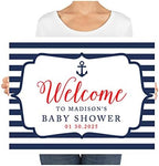 Andaz Press Personalized Large Canvas Baby Shower Welcome Sign, 16 x 20 Inches, Nautical Baby, Guestbook Alternative, Custom Baby Shower Sign, for Nautical Baby Shower, Baby Sprinkle Theme - Image 3