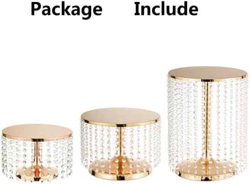 Gold Metal Cake Stand for Set of 3, 12in Round Wedding Cupcake Holder for Table, Dessert Cupcake Pedestal Display Plate for Party Wedding Anniversary Baby Shower - Image 6
