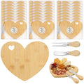 24 Set Heart Cheese Board Bridal Baby Shower Favor with Knife Fork, Thank You Gift Box, Mini Charcuterie Board, Bridal Shower Prizes, Wedding Favors, Baby Shower Game Winners, Valentines, Housewarming by Unknown