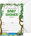 Pack of 30, Boy/Girl Baby Shower Party Collection, Baby Shower Invitation Cards, Fill in the Blank Invites WIth Envelopes, Jungle Theme Party Supplies by Inkdotpot