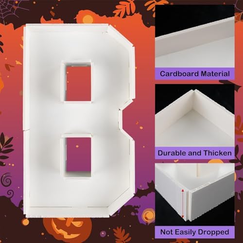BOO Cardboard Letters for Halloween Party Decorations, 13.7 Inch Charcuterie Letters Fillable White Paper Mache Letter Trays for Chocolate Candy Food Display Letter Box for Halloween Party Decorations - Image 4