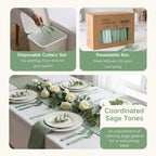 300Pcs Sage Green Plastic Silverware Set, Full Size Disposable for Dinner - Image 5