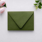 PONATIA A7 Euro Flap Gold Foil Liner Envelopes, Olive Green 5x7 Envelopes - Image 2