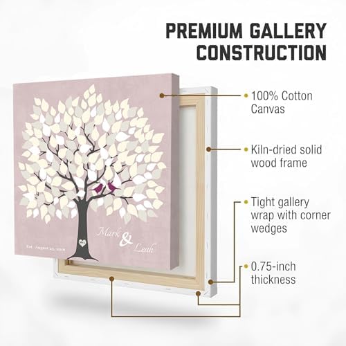 MuralMax Personalized Wedding Signing Tree Canvas Guest Book Wall Art - Image 6