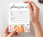 Pack of 30, Please Join Us Invitations with Envelopes, Autumn Pumpkin Watercolor Invites for Your Wedding, Bridal Shower, Baby Shower, Engagement Party, Birthday 5 X 7 Inches - Image 5