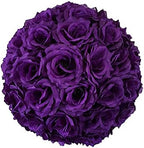 JXK Silk Rose Pomander Kissing Ball for Bridal Wedding Centerpiece Christmas Party Ceremony Decoration 3 Inches Set of 10 Purple by JXKStudioFromPawPrintstoPawsomeRoarsUnleashYourPassionforAnimalStatues