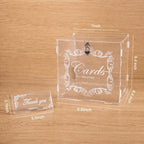 Wedding Card Box for Reception, Acrylic Card Box with Lock and Key, 3mm Top Lid, LED String Light, 7 in Slot, Holds 250-300 Cards for Graduation, Baby Shower, Sweet 16 - Image 6