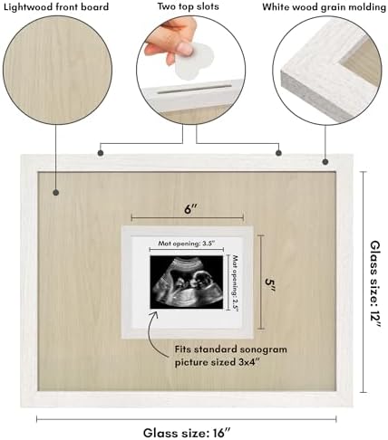 Americanflat 12x16 Shadow Box Frame - Matted to 3x4 - White - Image 2