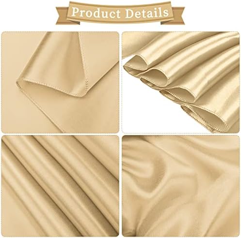 fani Champagne Satin Chair Straps Bows,120 PCS 7x108 Inch,Chair Sash - Image 3