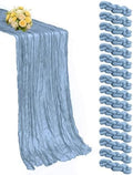 16 Pack Dusty Blue Cheesecloth Table Runner 21x120 Inch Gauze Table Runners Reusable Polyester 10ft Boho Rustic Cheese Cloth Table Runner for Wedding Party Baby Shower Birthday by Unknown