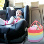 COMSE 2 Pack Baby Diaper Caddy Organizer, Diaper Basket, Baby Car Organizer, Diaper Change Organizer, Portable Tote Bag with Divider, Gift Baskets Empty, Cute Basket - Image 4