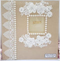 pearls flower lace self stick wedding album 80 pages. Hand-decorated fabric cover album; 3x5, 4x6, 5x7, 8x10 photos with gift box. Customizable and personalizable by Towdah+Perez
