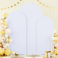 FOTSHARER Arch Backdrop Cover Set of 3 White Arch Cover Backdrop Fabric 4FT 5FT 6FT Spandex Fitted Arch Cover for Bridal Baby Shower Chiara Arched Stand Covers Wedding Balloon Arch Covers for Parties by FOTSHARER